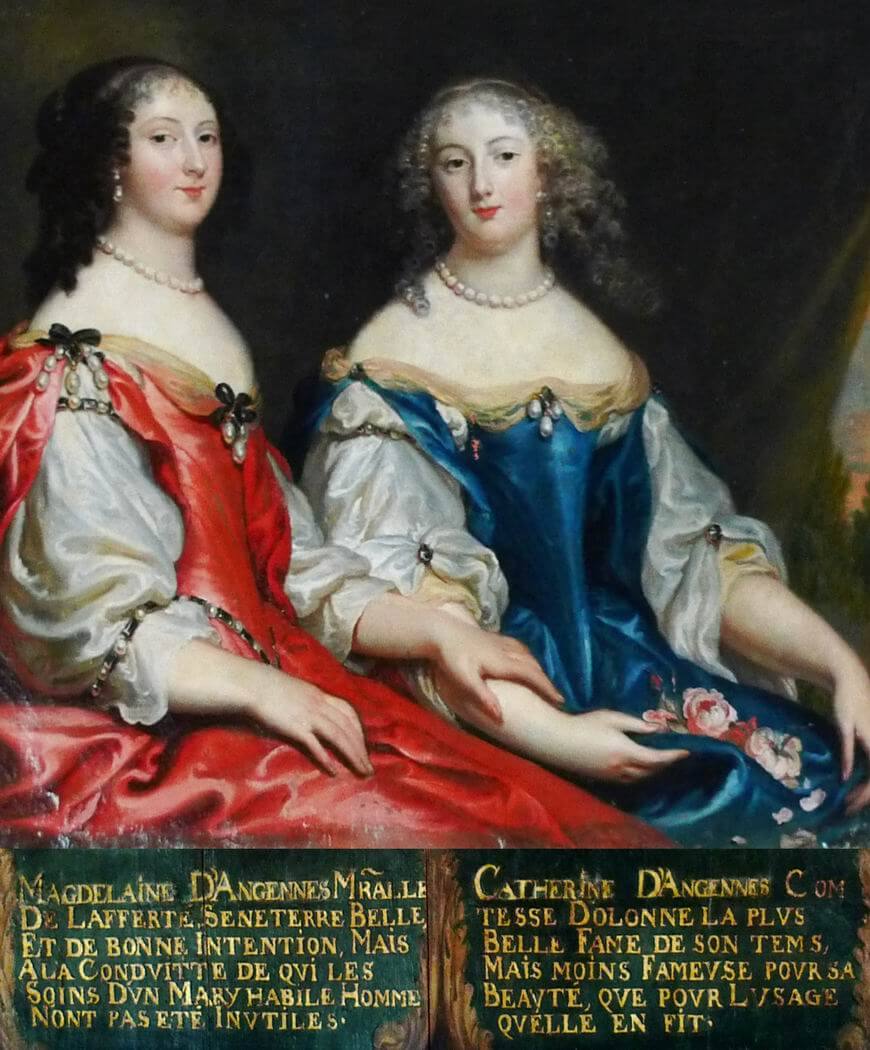 Portraits de Magdeleine d'Angennes, épouse de Henri, maréchal-duc de La Ferté-Senneterre, et de Catherine d'Angennes, épouse de Louis de La Trémoïlle, comte d'Olonne.